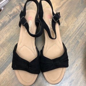 Black Wedge Sandals size 8.5